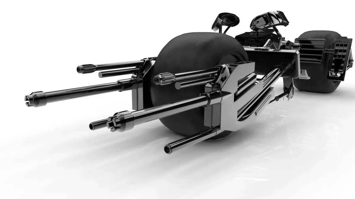 Batpod motorcycle with guns 3D print model