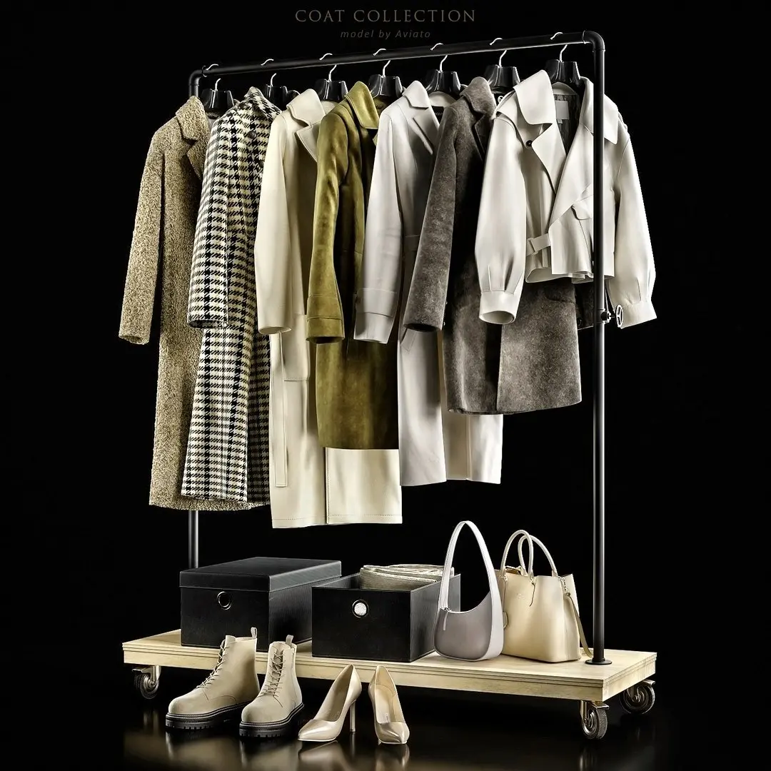 Coat collection 3D model purchase