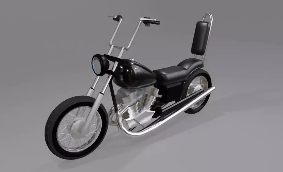 Moto Chopper - Custom Low-poly 3D model