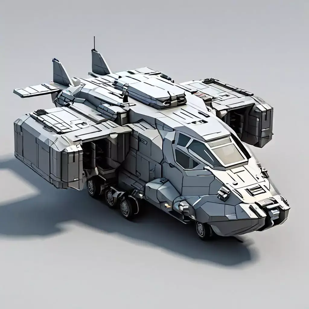 Futuristic SciFi Cargo Transport Vehicle Low-poly 3D model