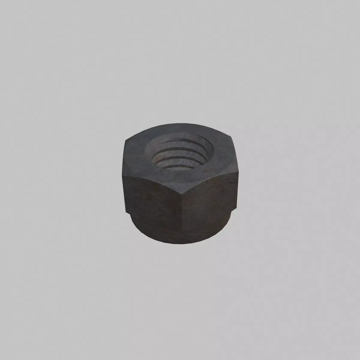 M5 Nut Coarse Threads Lock Type with Rusty Iron Texture 3D model