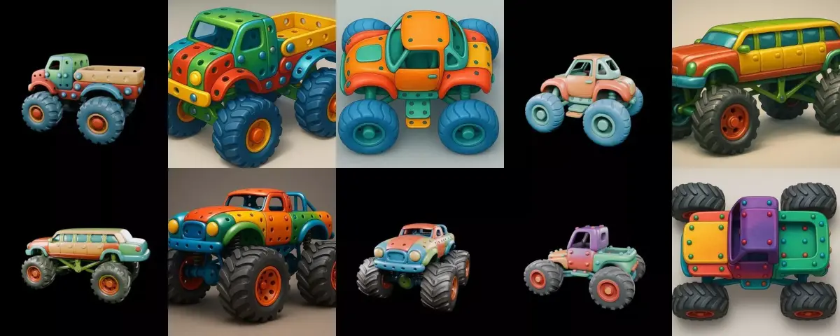 Monster Truck bundle 13 pack 100 glb 3D model