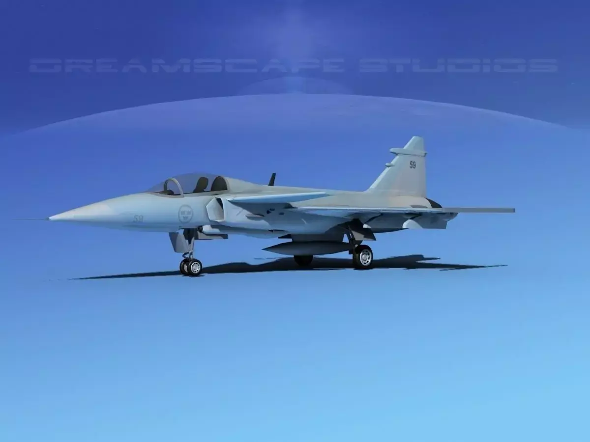 SAAB S39 Fighter Gripen V04 3D model