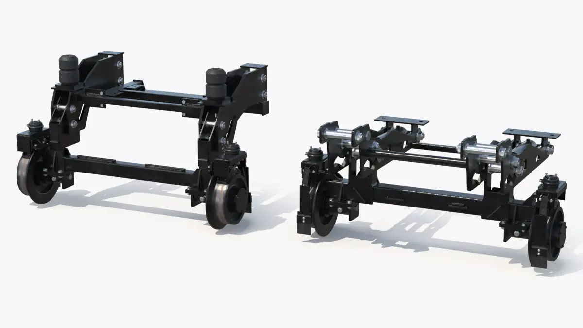 Hi-Rail Gear Rail Wheel Attachment System Set 3D model