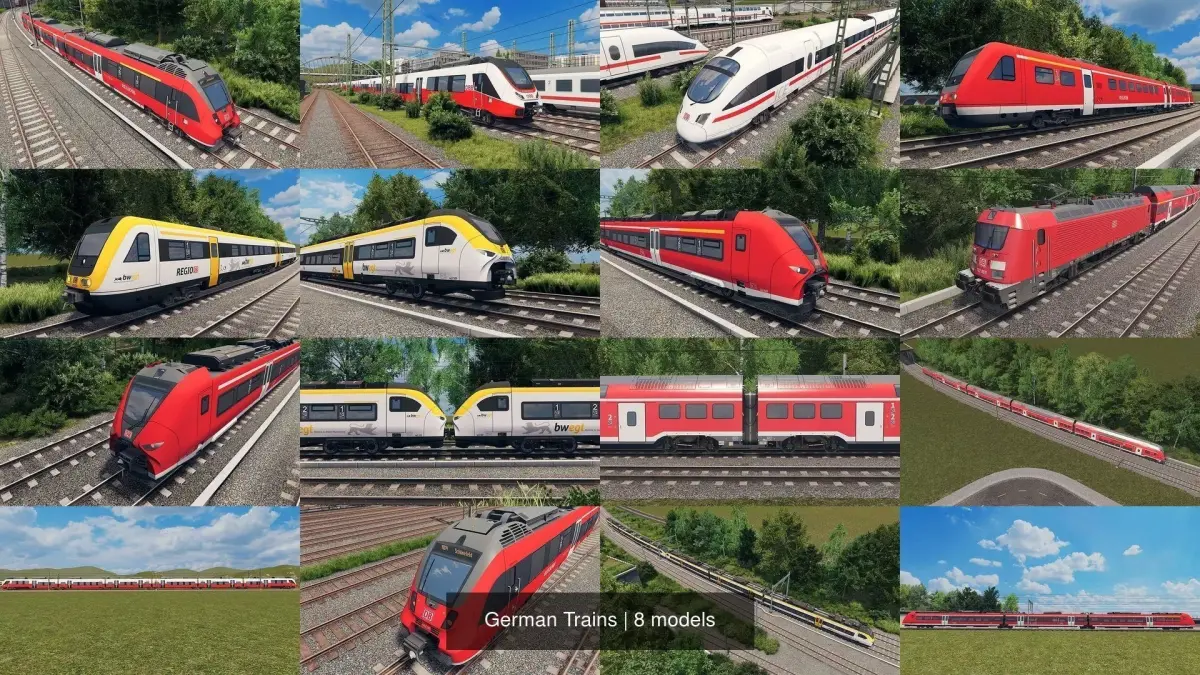 German Trains Collection 3D Model Pack