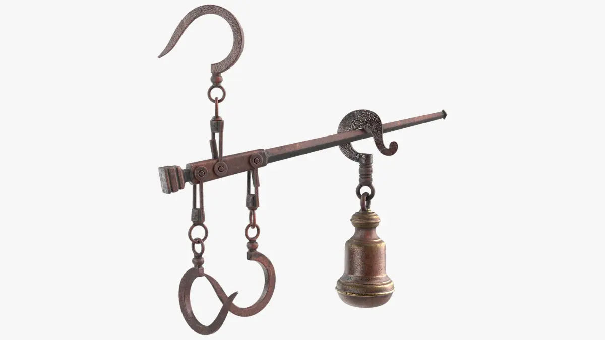Antique Roman Steelyard Balance Scale 3D model