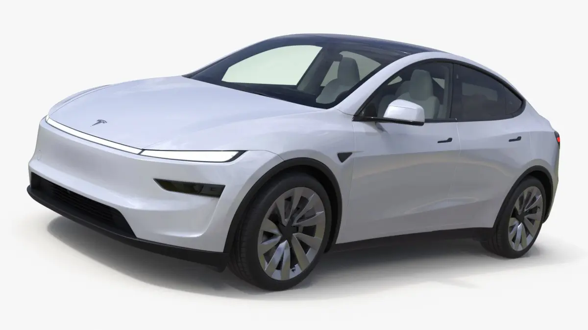 White 2025 Tesla Model Y Juniper Simplified 3D model