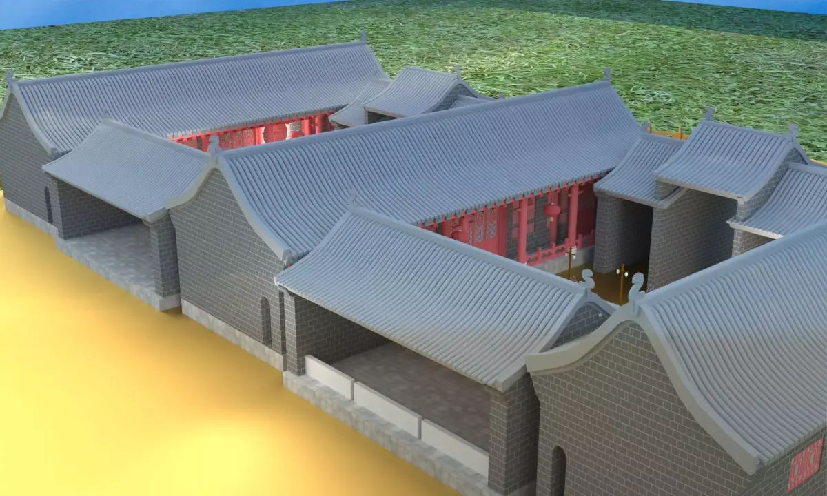 Chinese courtyard house 3D model get