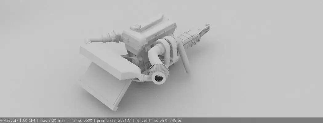 SR20 DET Nissan engine 3D model