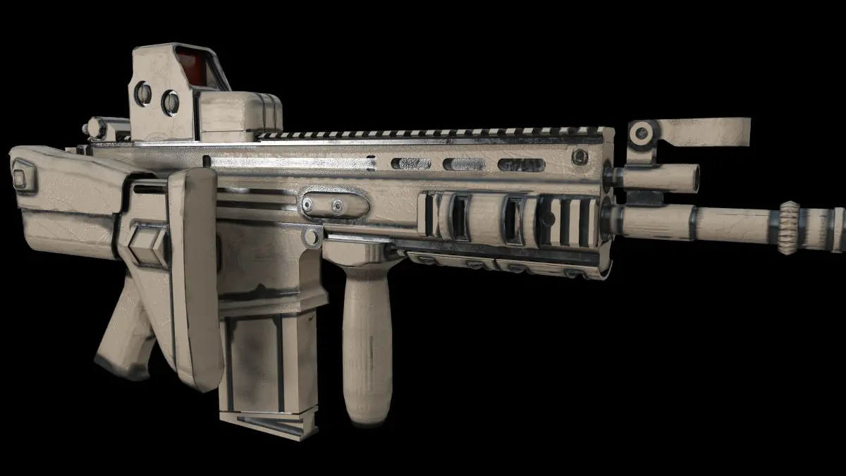 fn scar rifle Low-poly 3D model