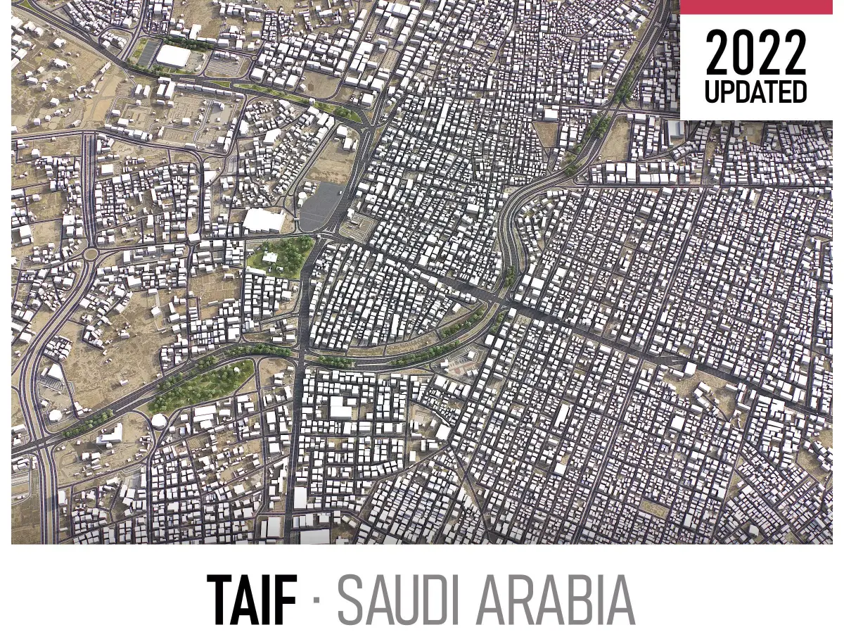 Taif - Downtown Low-poly 3D model