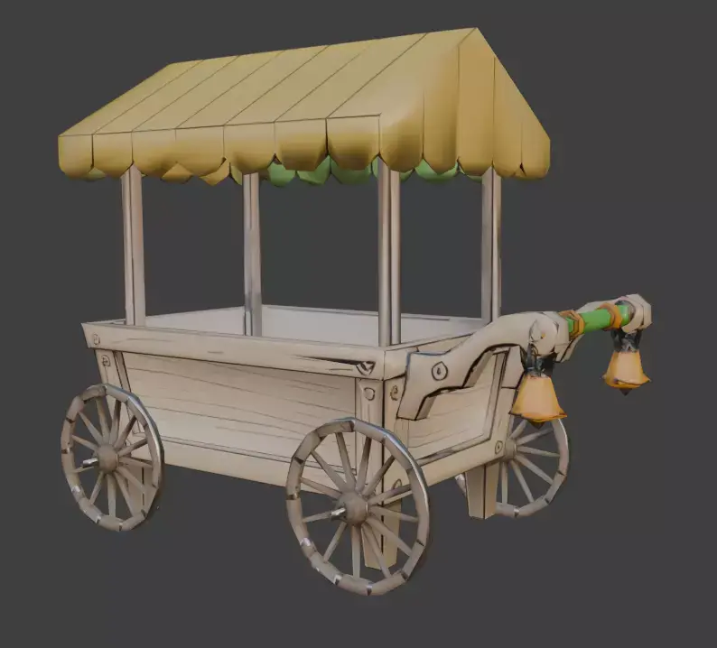 Fruit cart low poly game ready Low-poly 3D model