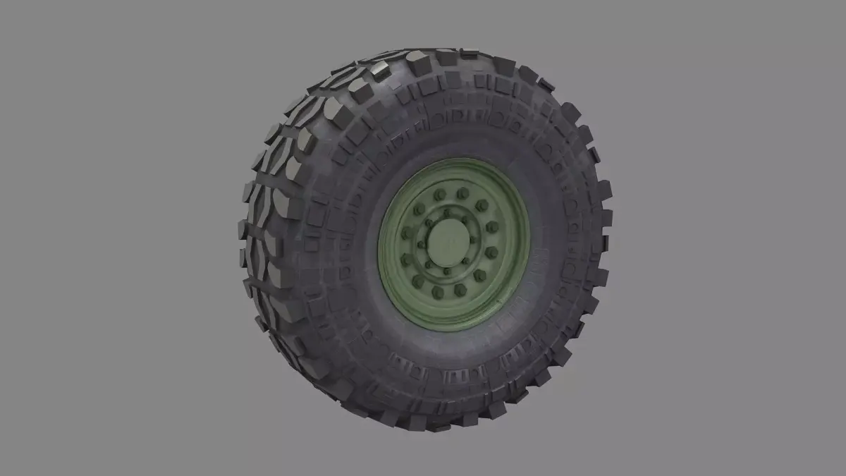Military vehicle Tyre 3d Model 3D model