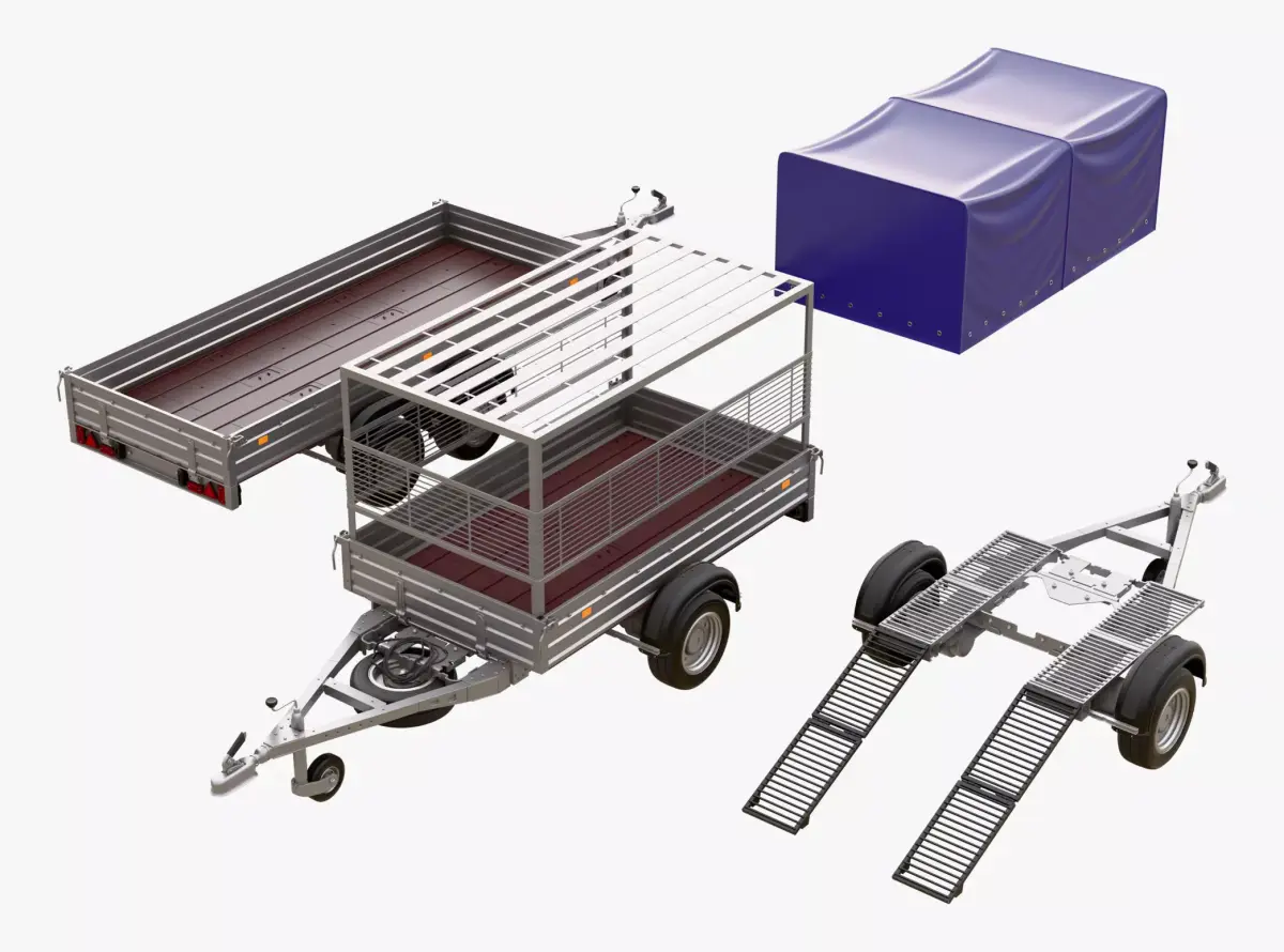 Cargo Trailer Set M1 3D model