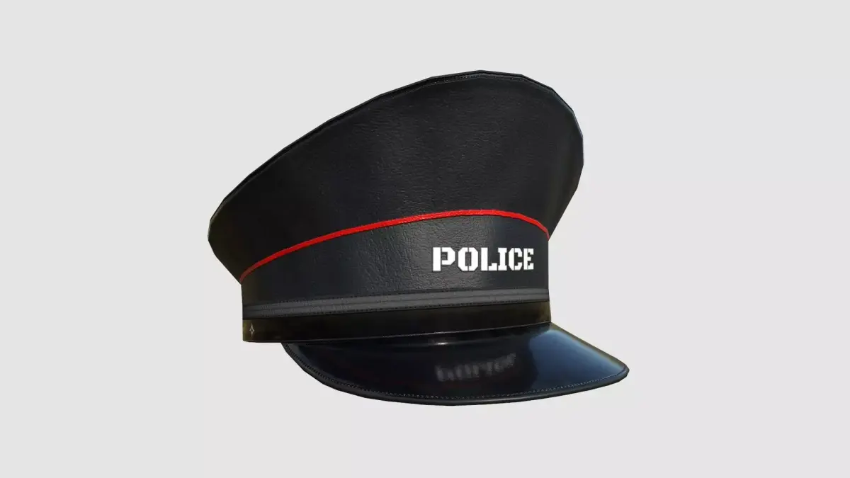 Police Cap 09 Black Red - Military Character Design Fashion Low-poly 3D model