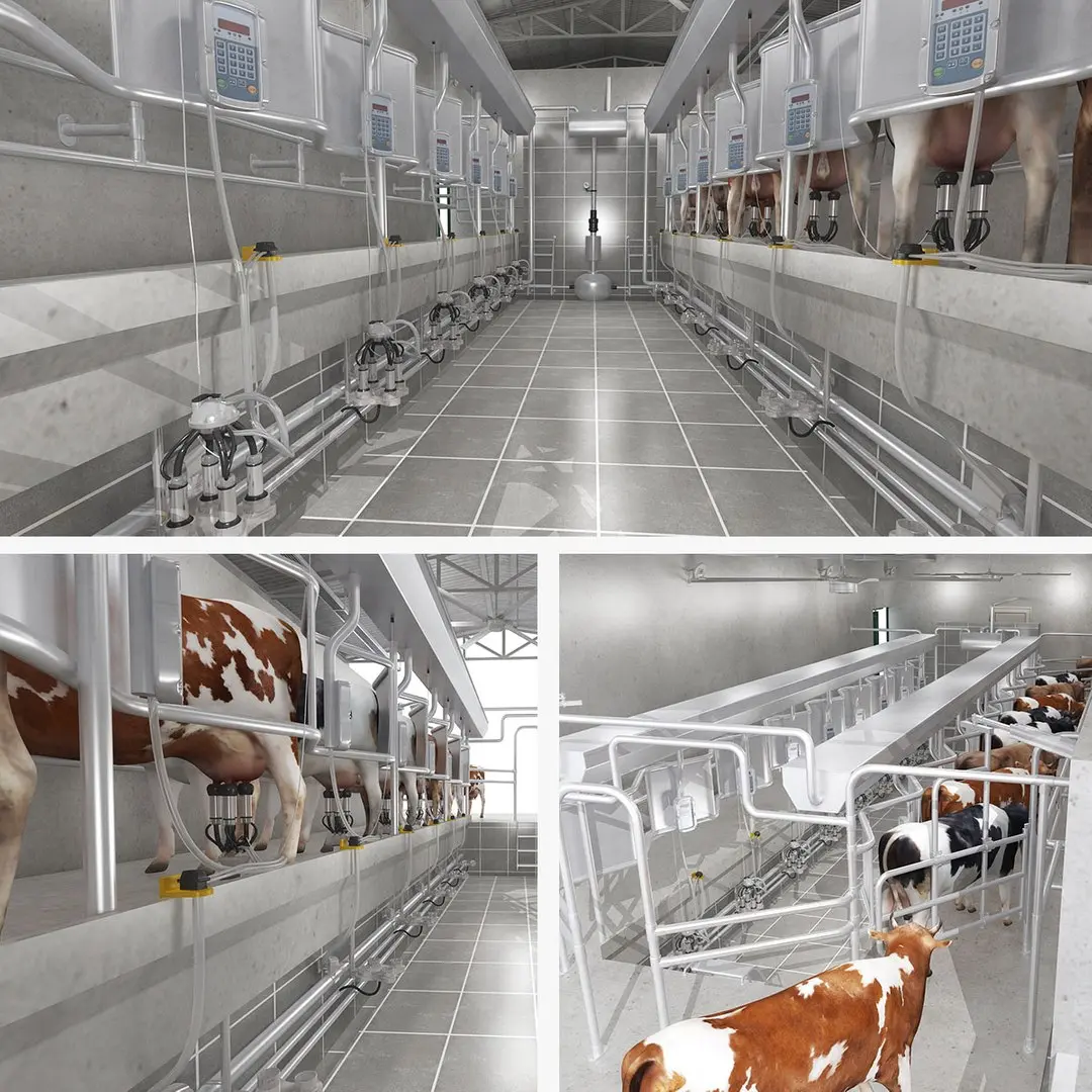 Milking Parlor 2 Green 3D model