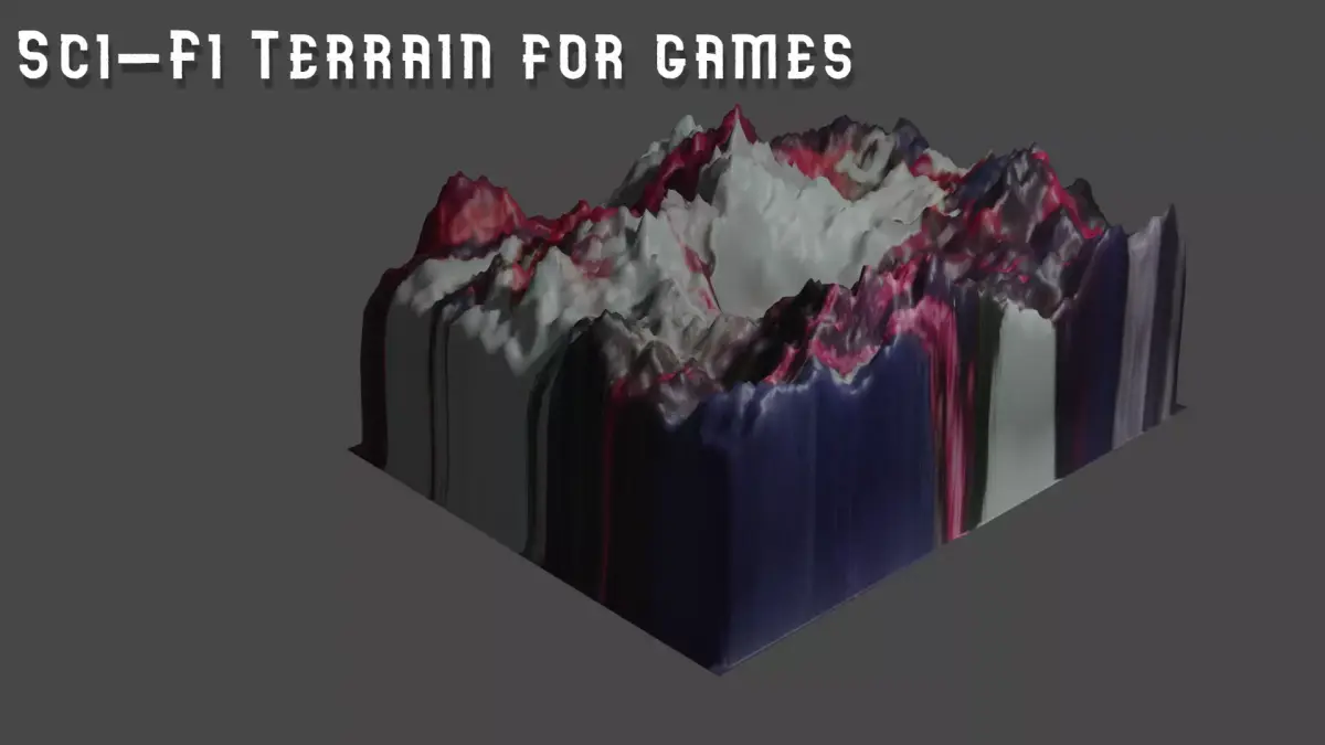 Sci-Fi terrain for games Free low-poly 3D model