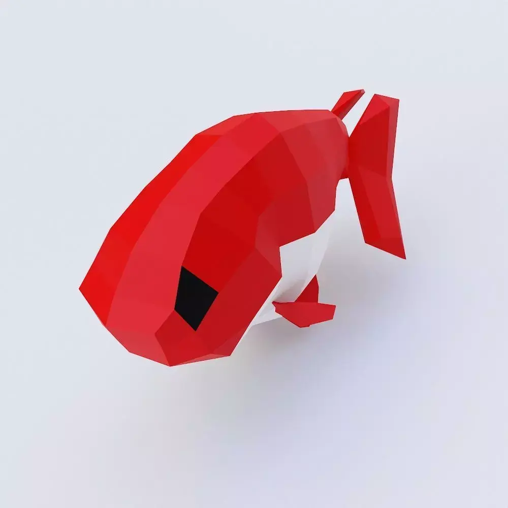 Ranchu goldfish low poly 3d model  Low-poly 3D model