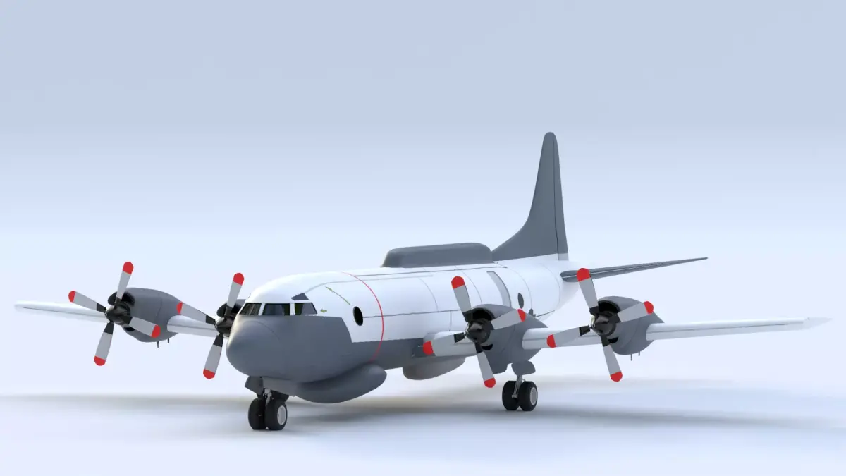 Lockheed EP-3E Aries II - THE EAVESDROPPER -  Low-poly 3D model