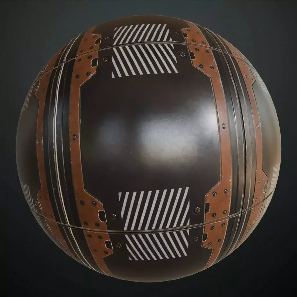Sci-Fi Tech Panel Metal Plate PBR Seamless Texture
