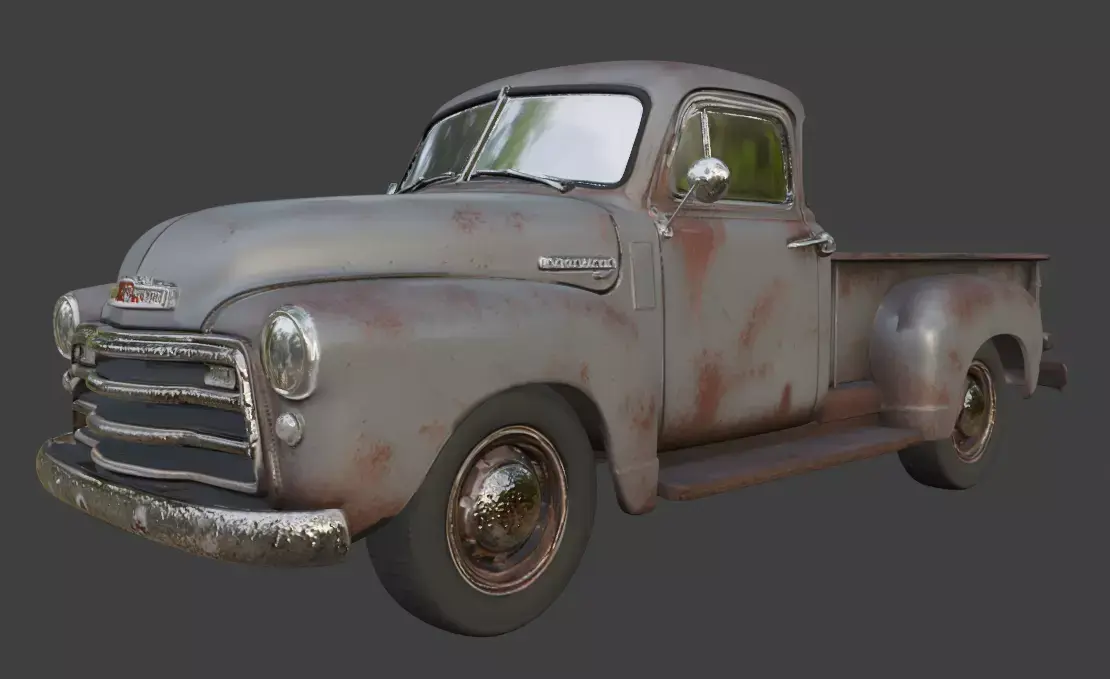 Vintage Rusty Pickup Truck 3D Model 3D model 31