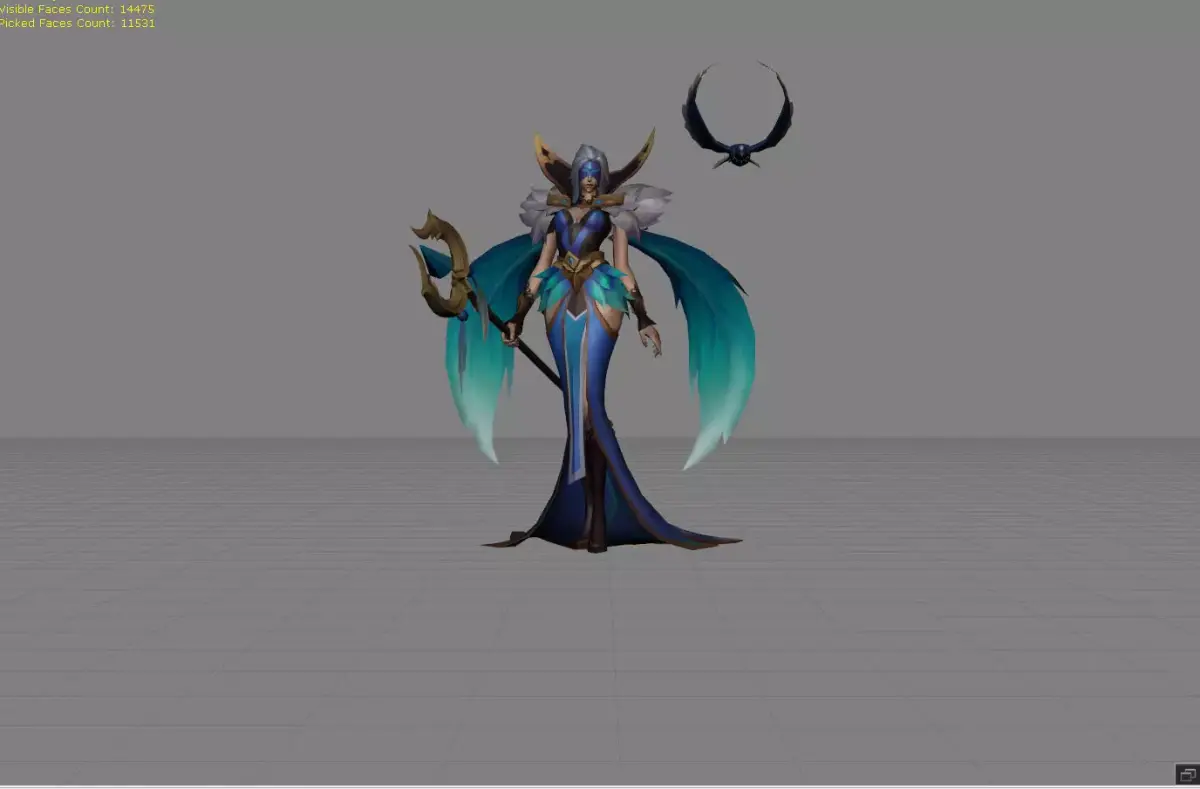 Pharsa Indigo Aviatrix Low-poly 3D model