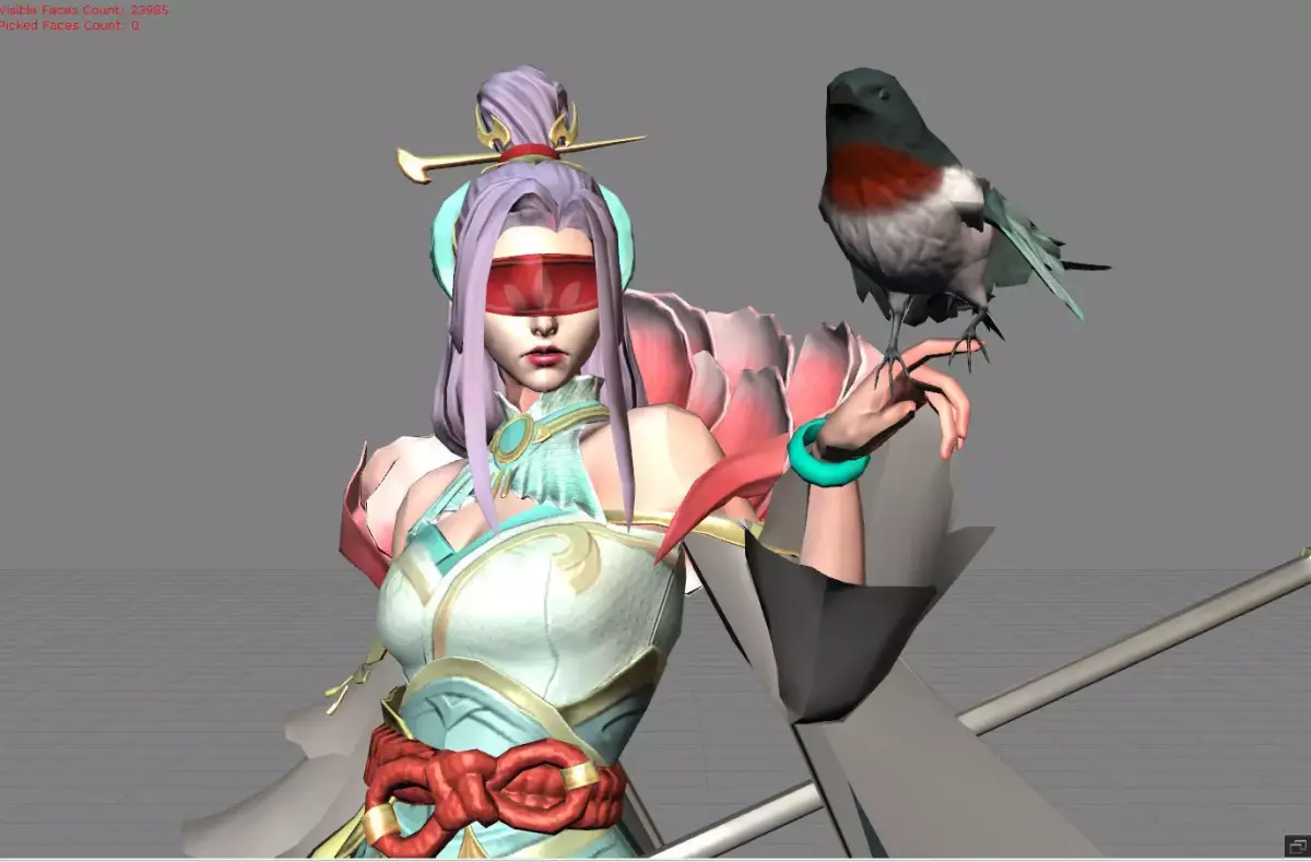 Pharsa Peony Bloom Low-poly 3D model