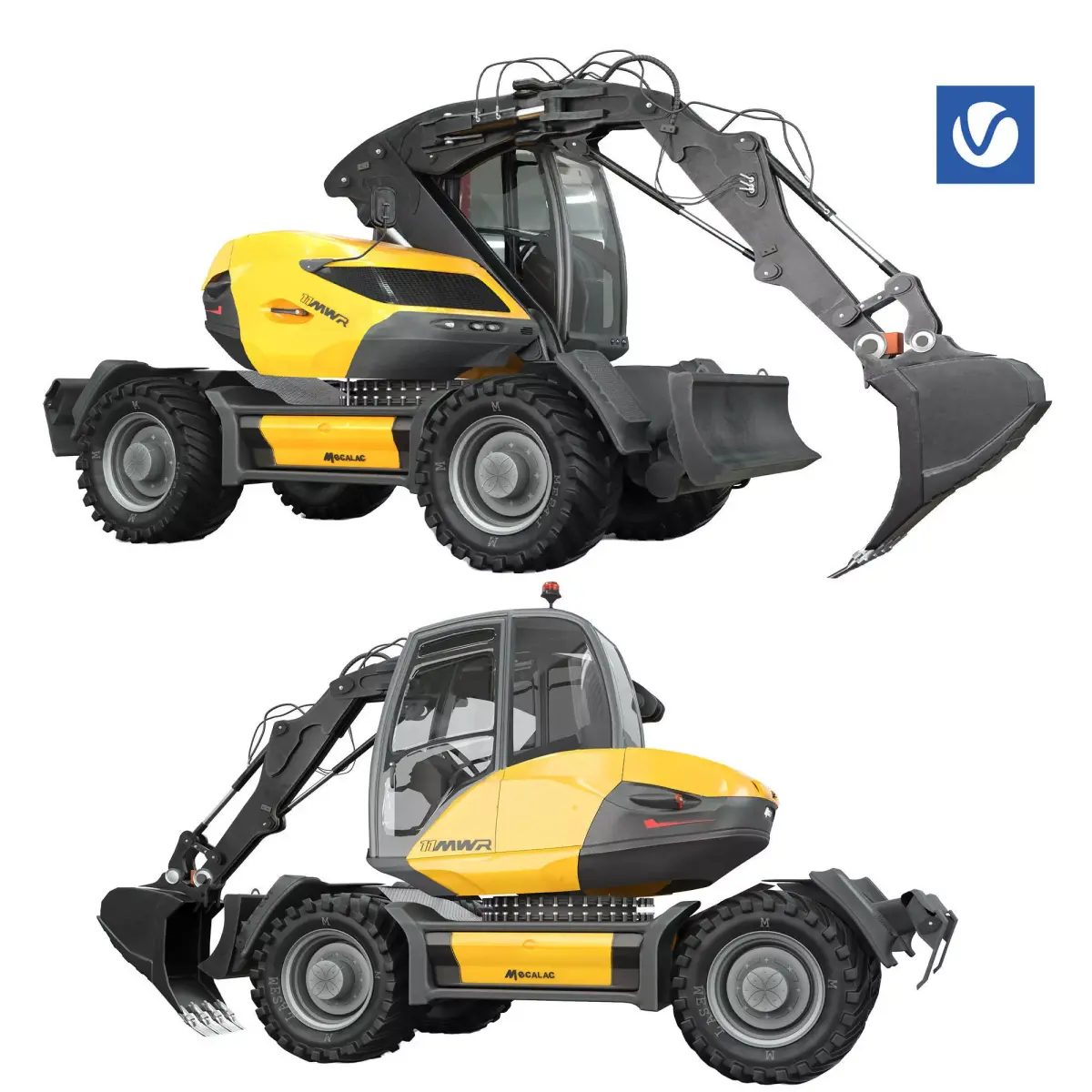 Excavator Mecalac 11mwr 3D model