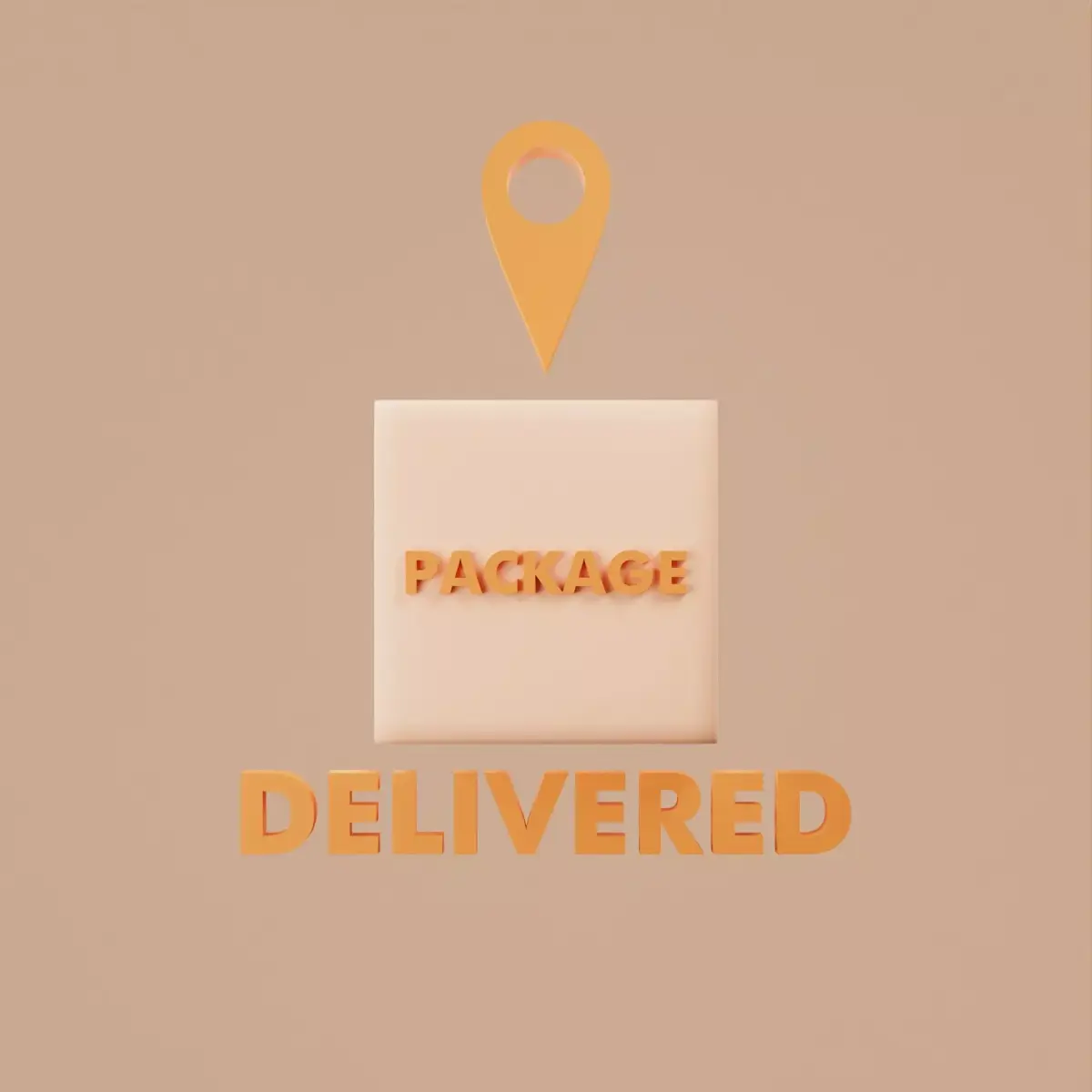 3D Illustration package delivered to location 3D model