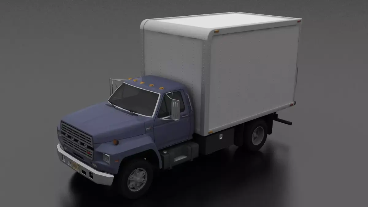F-Series F-800 Box Truck 1980 Low-poly 3D model