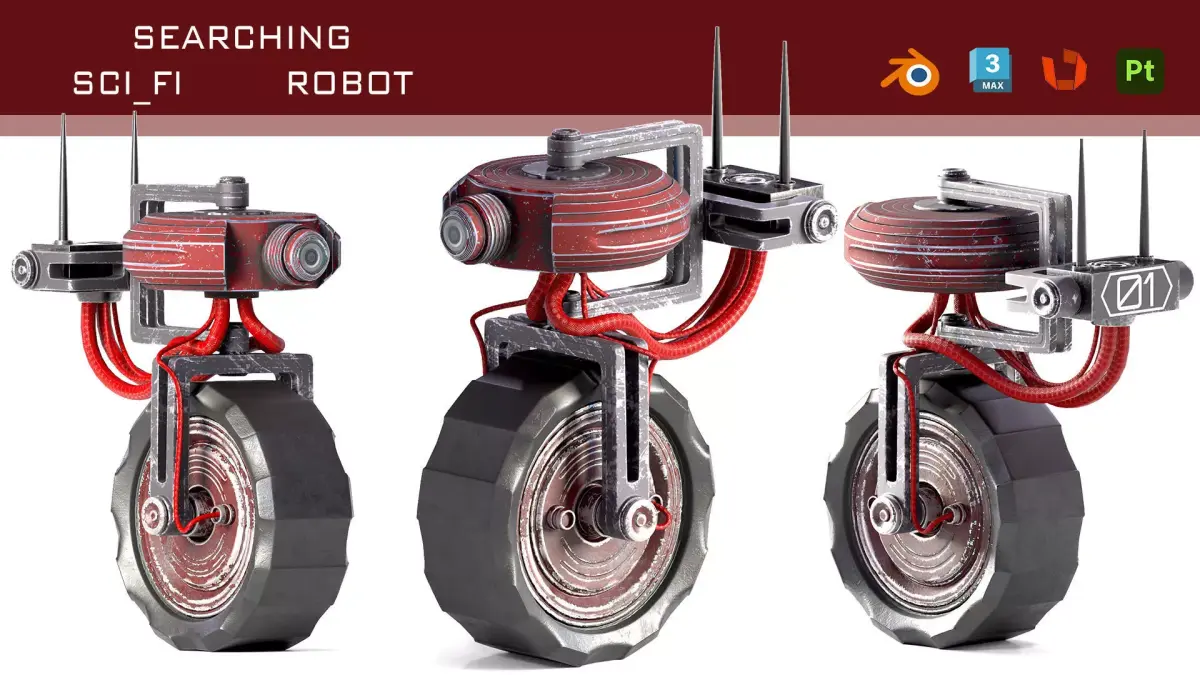 sci fi vehicle robot Low-poly 3D model