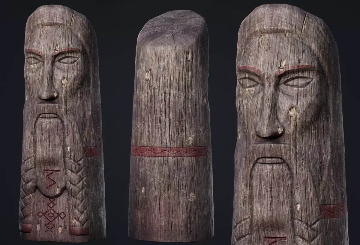 Wooden Totem 5 Low-poly 3D model