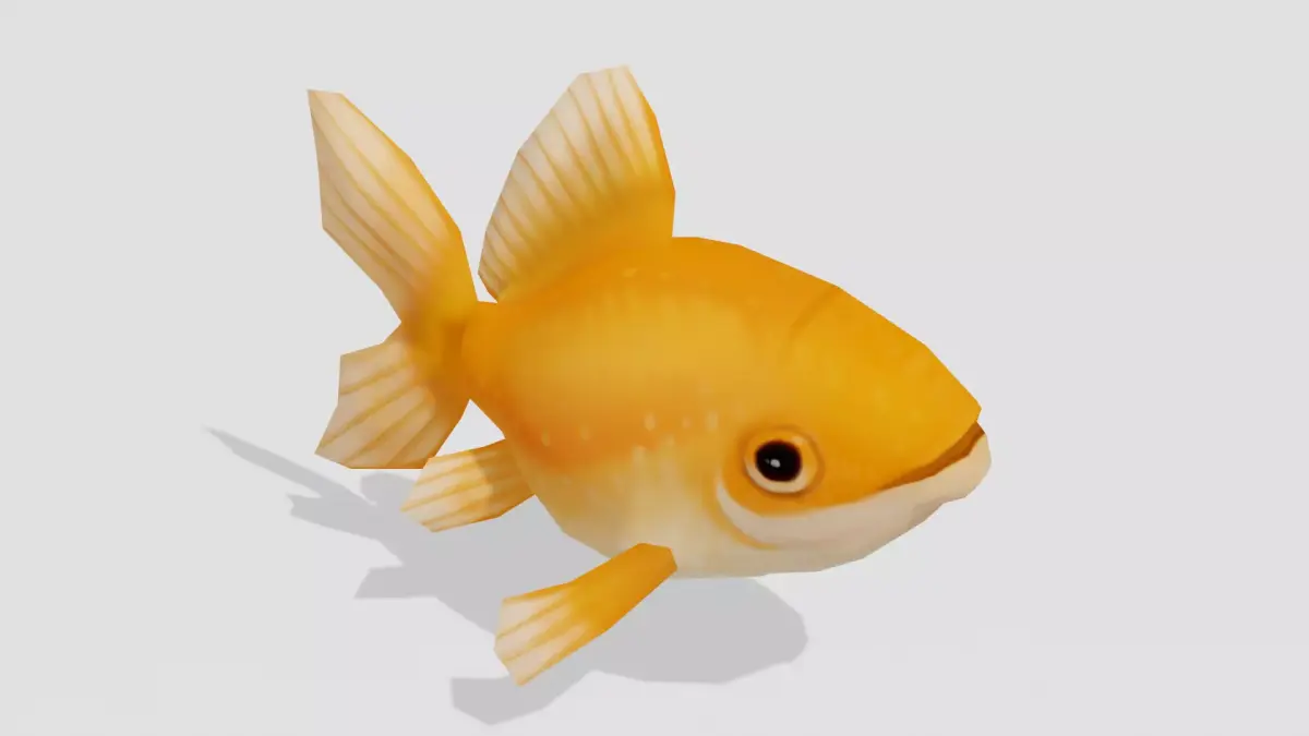 Golden Fish - Hand Painted 3D model