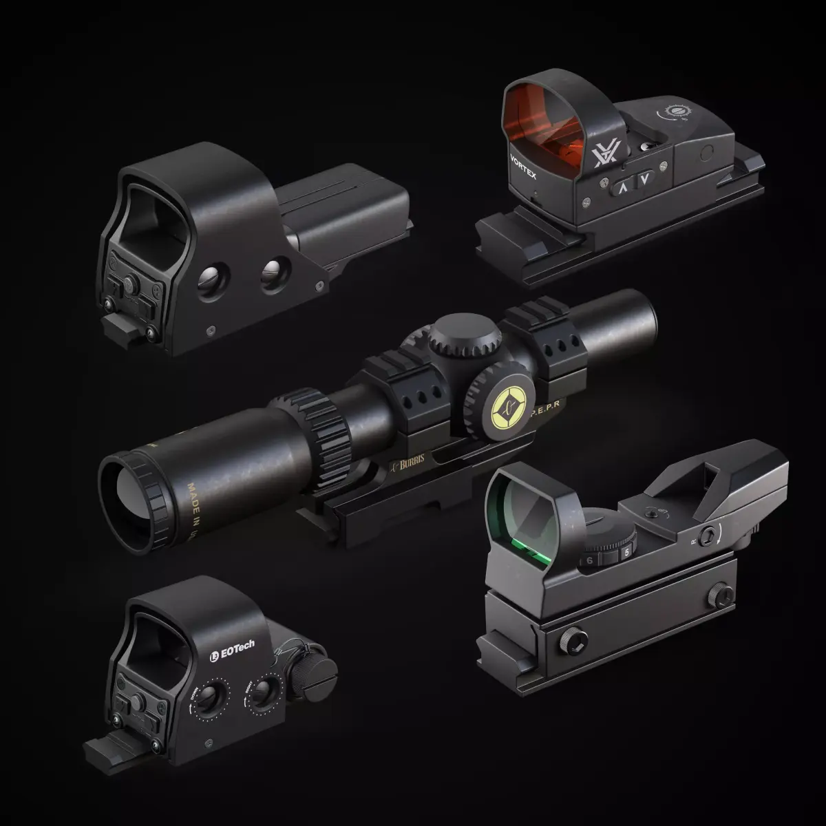 Various sighting scope 3D model
