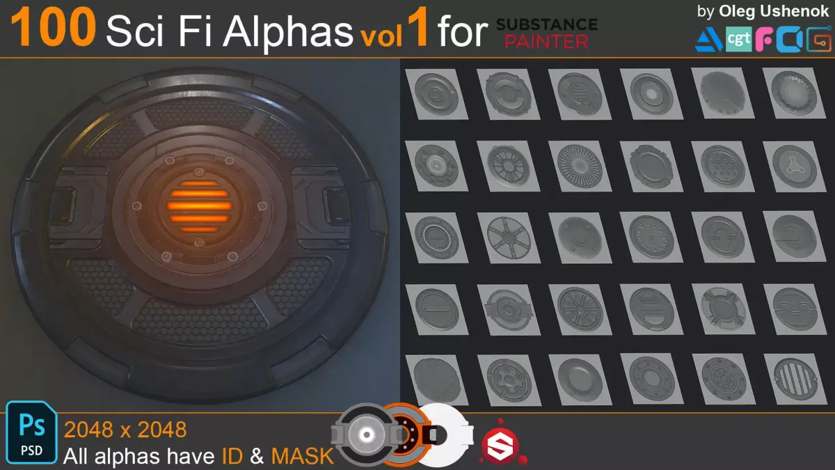 FREE Sci Fi Alphas Free 3D model