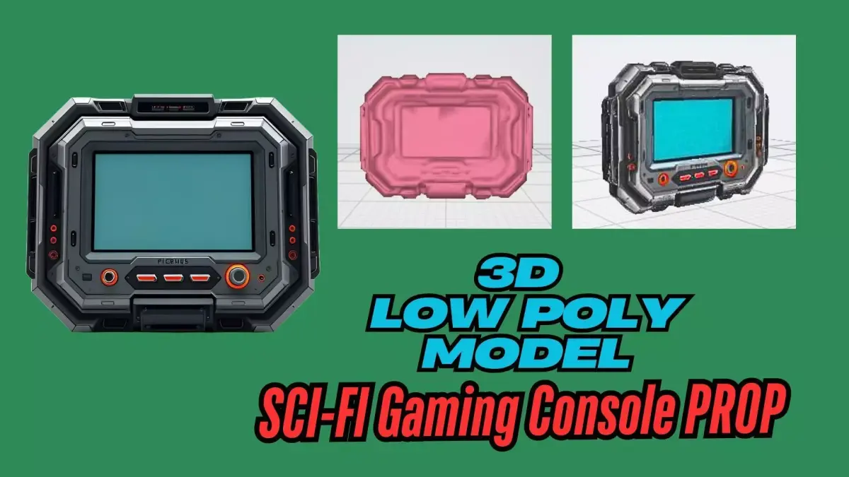 Sci Fi Gaming Console for Realistic Games and Animations Low-poly 3D model