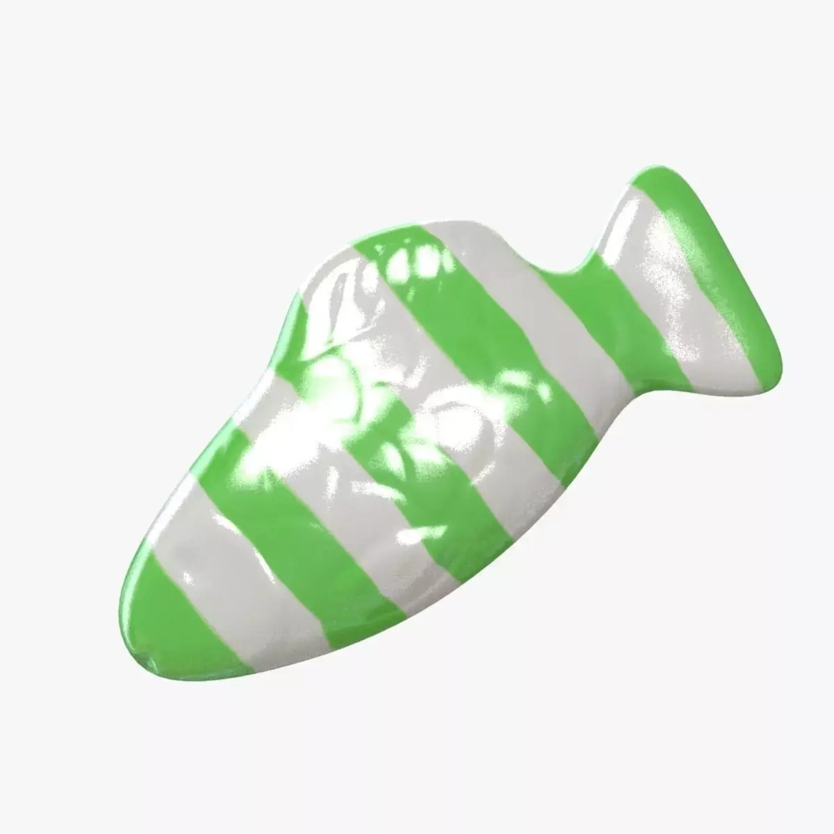 Swedish Fish Green Stripe 3D model 3D model