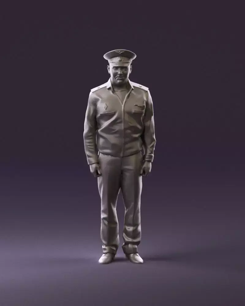 man in russian army blue uniform 1110 3D Print Ready 3D print model