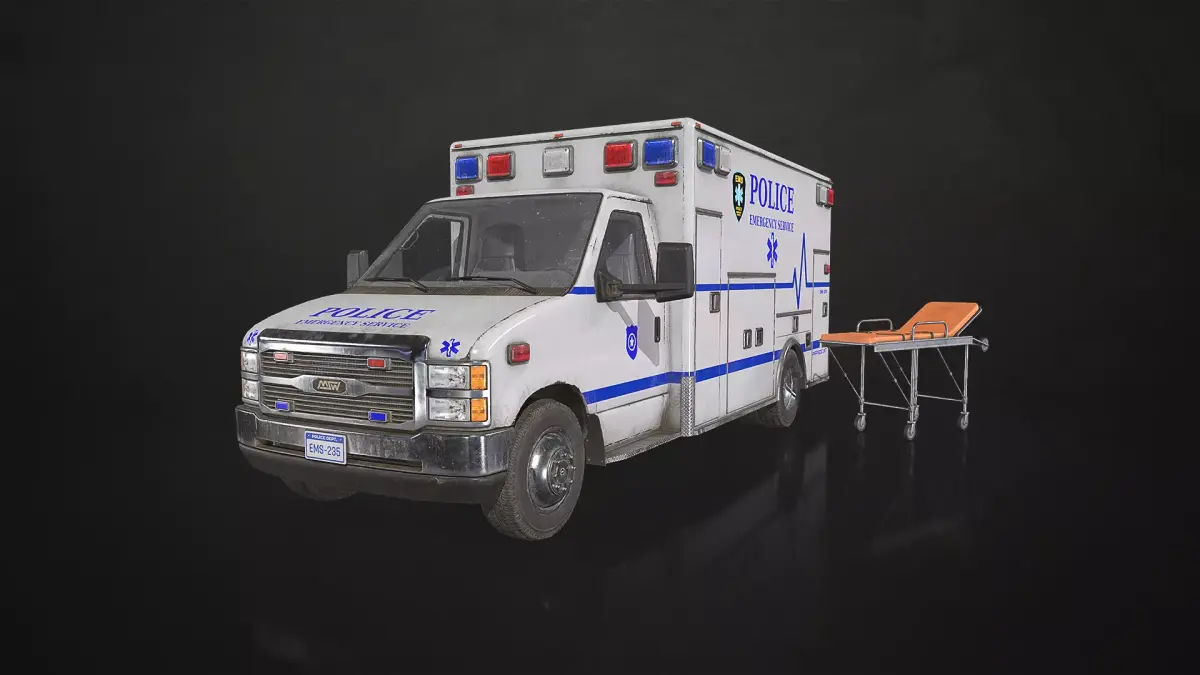 Ambulance Type 3 - V4 Low-poly 3D model