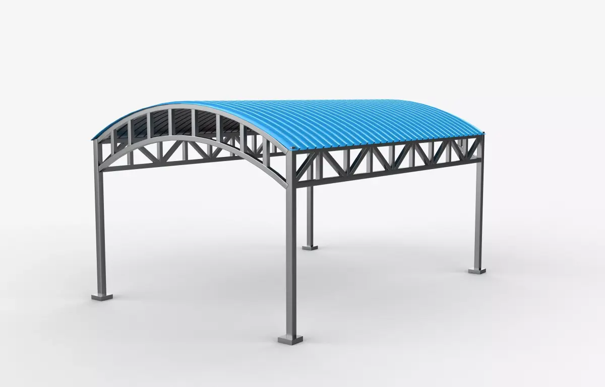 steel frame carport 05 3D model