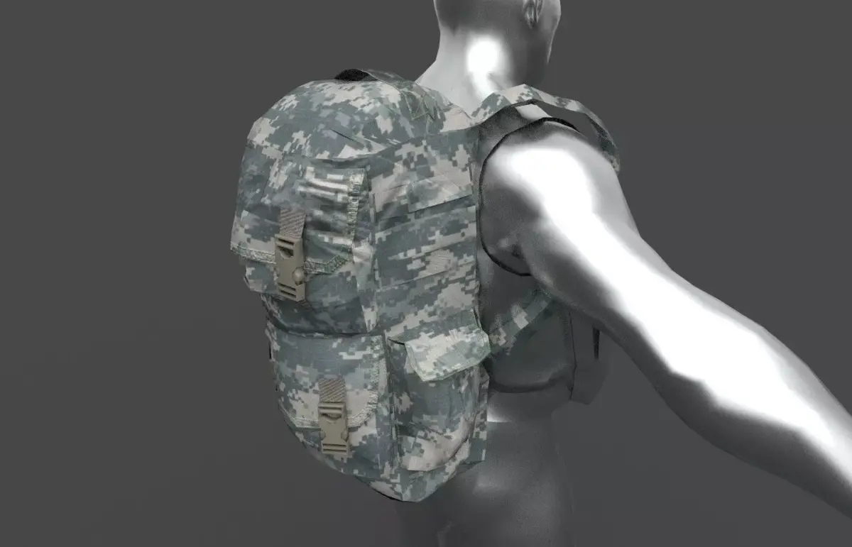 bag military Low-poly 3D model