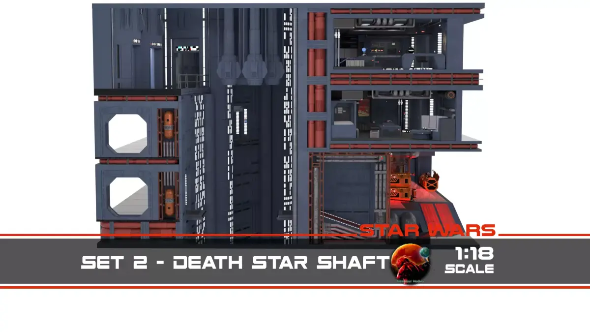 Set 2 - Death Star Shaft 1-18 scale Hasbro Kenner 3D print model