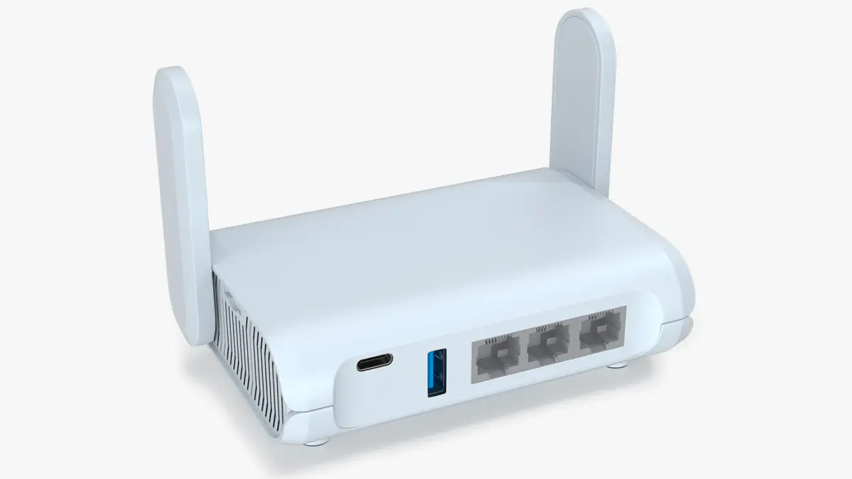 Small Form-Factor Wi-Fi Router with Ports 3D model