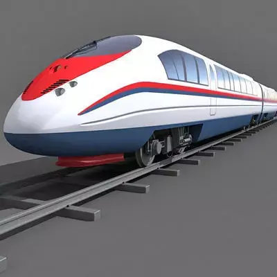 Red Speed Train 4 3D model