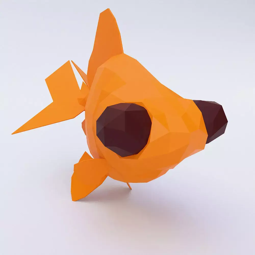 Telescope goldfish low poly toon 3d model  Low-poly 3D model