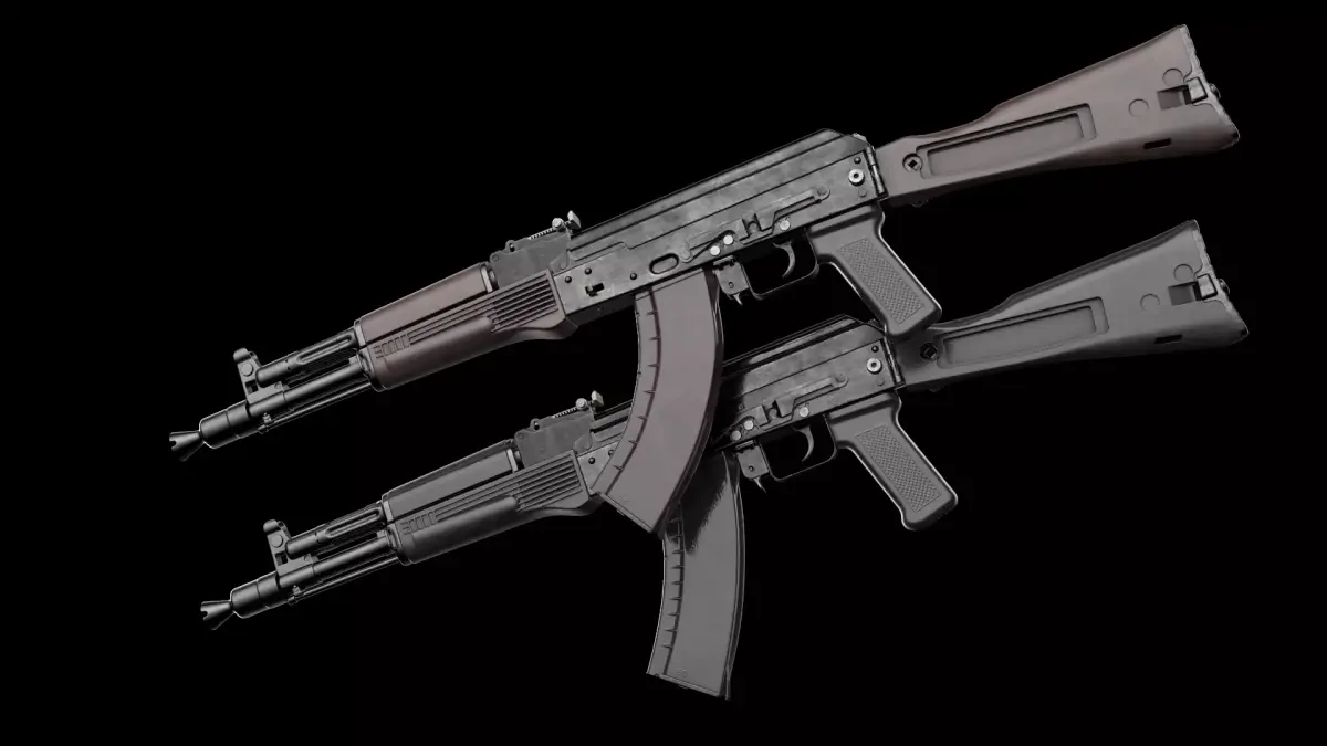 AK-105 AK-102 AK-104 Kalashnikov Assault Rifles Game Ready Low-poly 3D model
