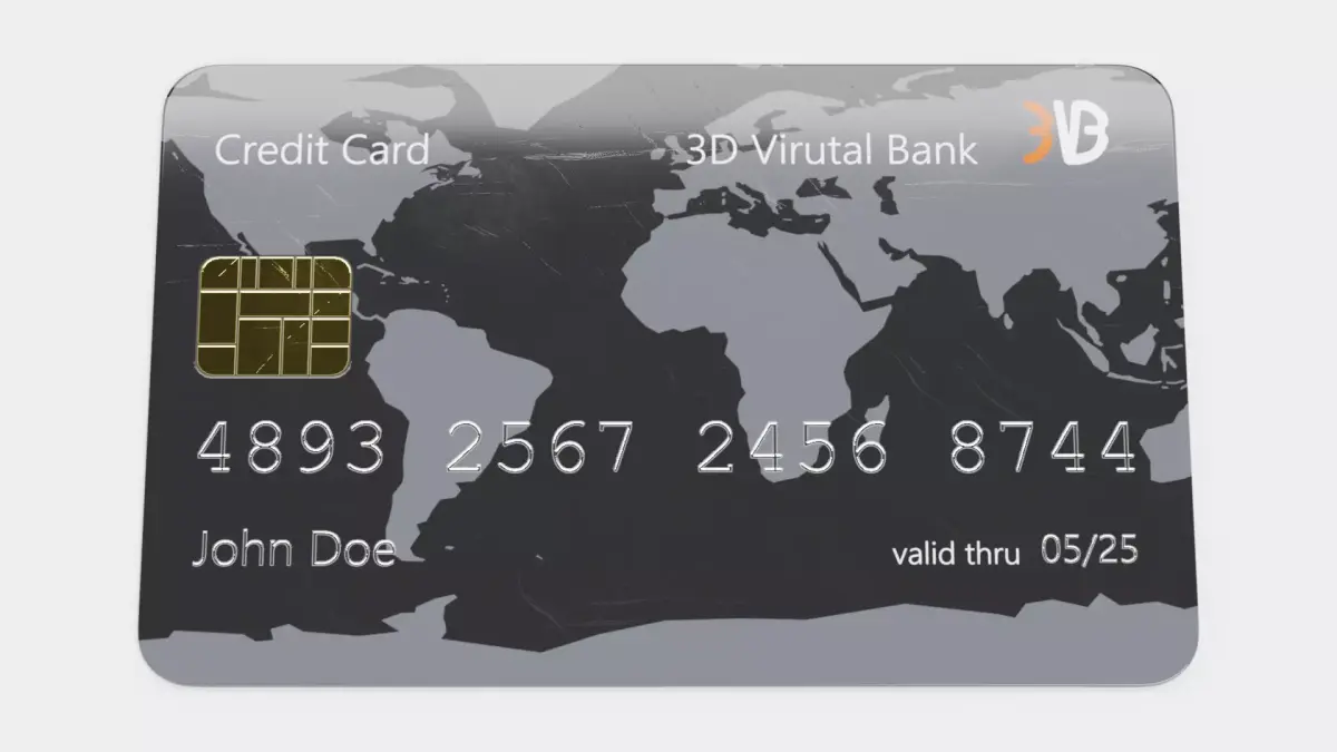 Credit Card V6 - Generic Payment Prop with Custom Design 3D model