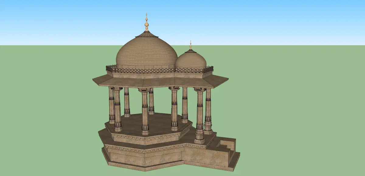 indian jodhpuri stone chatri temple 3D model get