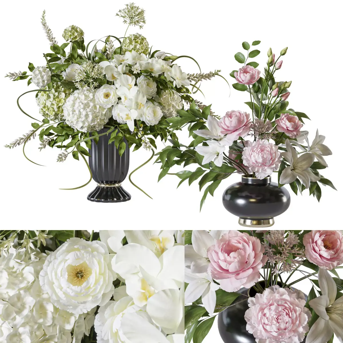 Flower Set 123 Free 3D model