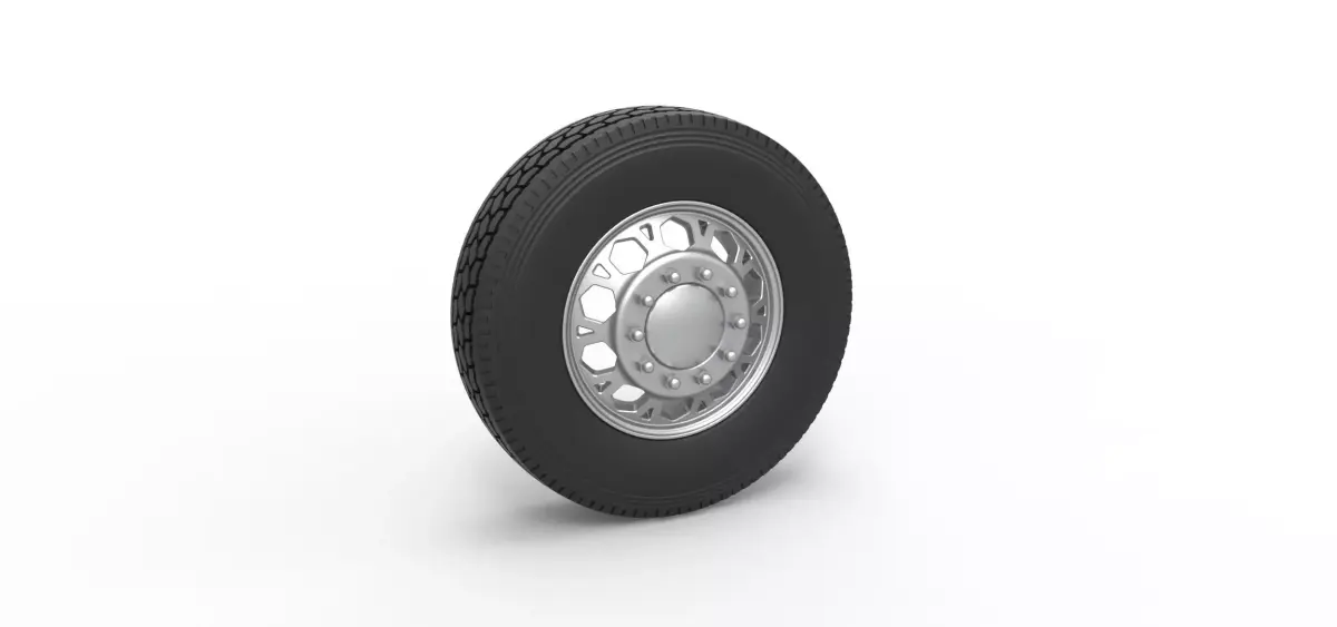 Front custom wheel of semi truck Version 23 Scale 1 to 25 3D print model